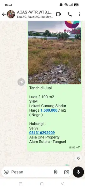 Di Jual Tanah Di Dekat Tampat Pariwisata Gunung Kapur DiGunung Sindur