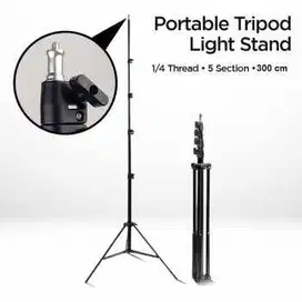 Portable Tripod Light Stand 1/4 Thread 5 Section 300cm