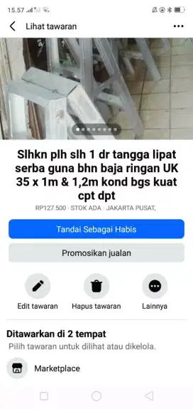 Slhkn plh slh 1 dr tangga lipat besi baja ringan UK 35 cm x 1m cpt dpt