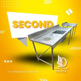 Set Meja Dapur Second Stainless Steel Kombinasi Mesin Pencuci Piring