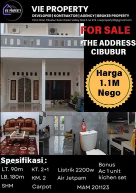 Rumah siap huni di The Address  Cibubur