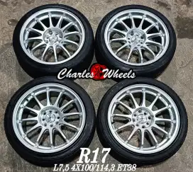 Jual velg mobil type f r17 4x100 4x114,3 baleno city jazz yaris dll