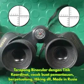 Teropong Binocular dengan Titik Koordinat Made in Rusia + Bonus banyak