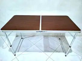 Baru meja lipat 2 fold table Hpl aluminium portabel serbaguna 120x60cm