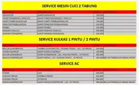 Service Kulkas, AC, Mesin Cuci dan pemasangan CCTV