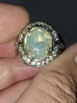 Cincin batu kalimaya Opal Ethiopia 2.17 carat ring alpaka memo SKY LAB
