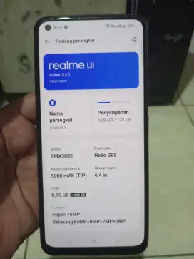 TT bt realme 8 8/128 cari kembalian