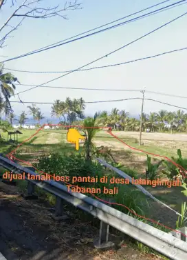 Tanah loss pantai di pinggir jalan utama provinsi Denpasar gilimanuk