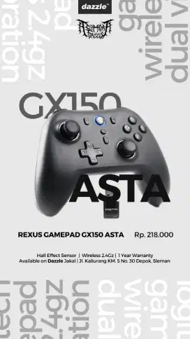 REXUS ASTA GX150 WIRELESS GAMEPAD GARANSI 1 TAHUN