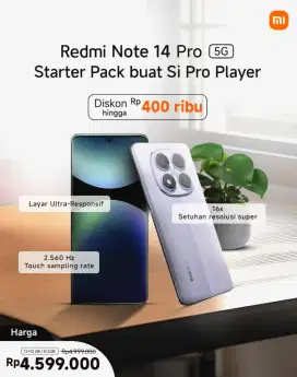 Redmi Note 14 Pro 5G Promo Gajian New Garansi resmi segel