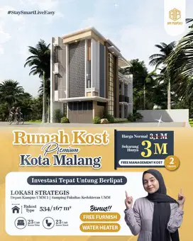 RUMAH KOS PREMIUM 23 KMR SAMPING FAKULTAS KEDOKTERAN UMM KOTA MALANG