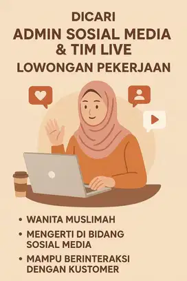 Di cari tim live dan admin sosial media