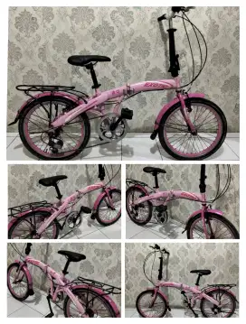 Sepeda lipat 6 speed ukuran 20 untuk umur 5 sampai 30 tahun