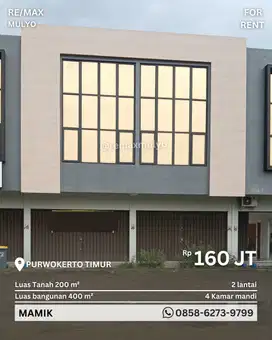 Disewa Ruko 2 Lantai Lokasi Strategis Dekat Perumahan