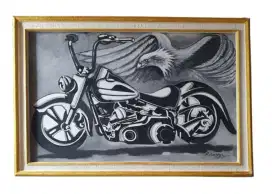Lukisan harley davidson ukuran besar keren keren