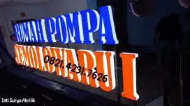 Huruf Timbul Akrilik Lampu