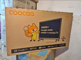Tv led coocaa 43 google tv uhd 4k baru