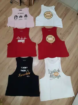 Kaos gym cewe, bebas pilih 3 atau 6 pcs