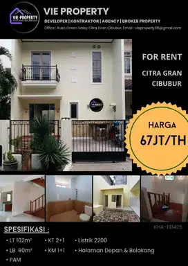 Di Sewakan Rumah Cantik Siap Huni. CitraGran Cibubur.