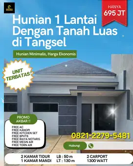 Rumah 1 lantai siap huni tangerang selatan