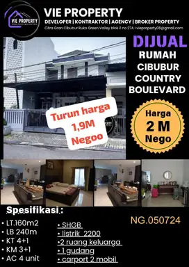 MURAH! DIJUAL CEPAT RUMAH BAGUS SIAP HUNI DI  CIBUBUR COUNTRY