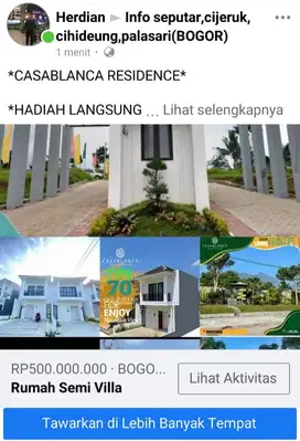 Casablanca Residence, rumah siap huni tanpa DP di Bogor