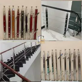 TIANG TANGGA RAILING TIANG TANGGA KACA DAN PIPA STAINLESS