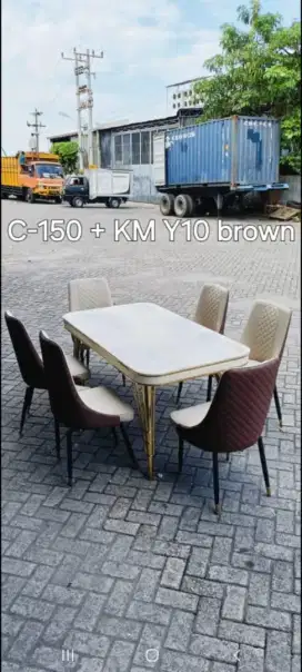 Meja makan batu mamer, meja makan mamer, meja makan marmer, mewah