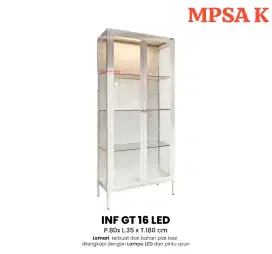 Lemari Tas, lemari serbaguna, lemari kaca led, lemari display