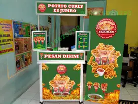 PAKET USAHA POTATO CURLY ( KERITING ) & ES JUMBO BOOTH PORTABLE