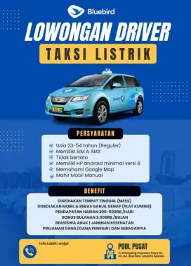 Driver taksi online blue bird pool warung buncit