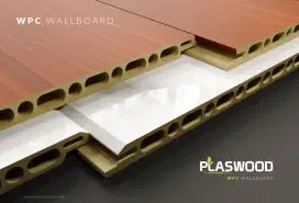 WPC WALLBOARD dekorasi dinding type V (NAT)  panjang 3m harga /lembar