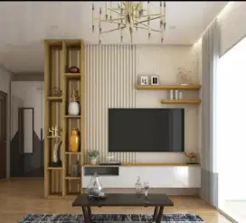 Jasa pembuatan interior backdrop tv set
