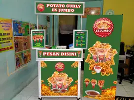 PAKET USAHA POTATO CURLY ( KERITING ) & ES JUMBO BOOTH PORTABLE