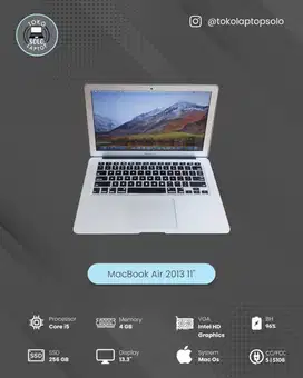 MACBOOK AIR 11 2013 INTEL CORE i5 RAM 4GB SSD 256GB
