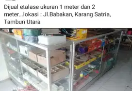 Dijual etalase uk 1 m dan 2 m