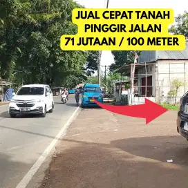Jual cepat Tanah siap bangun villa pinggir jalan bogor timur zona pp2.