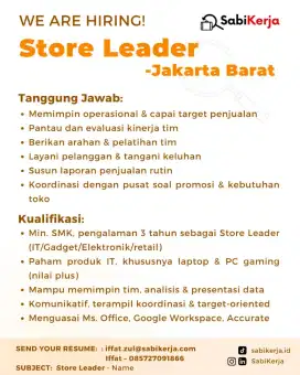 LOKER STORE LEADER
