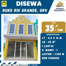 DISEWAKAN RUKO RIO GRANDE DI GREEN RIVER VIEW
