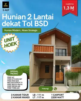 469A Rumah 2 Lt Cantik Skandinavian Siap Huni Promo Furnish, Pamulang