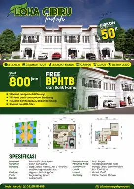 RUMAH DIJUAL MINIMALIS MODERN LOKASI STRATEGIS CIBIRU INDAH