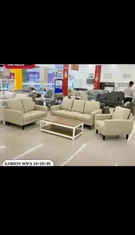 Selma Garson Set Sofa Kulit Cokelat