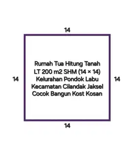 RUMAH TUA HITUNG TANAH DI PONDOK LABU CILANDAK JAKARTA SELATAN