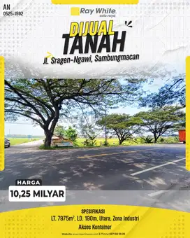 Tanah Zona Industri Akses Kontainer di Sragen-Ngawi
