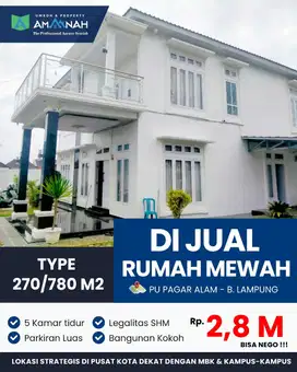 DIJUAL RUMAH MEWAH 2 LANTAI DI JALAN PU BANDAR LAMPUNG