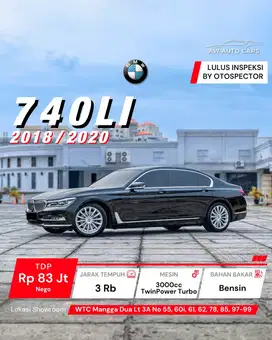 KM 5 RB BMW 740li 2020 NIK 2018 kursi pijat spec diatas s400 s450l