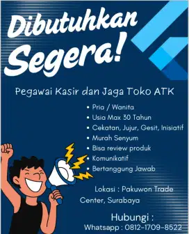 DICARI PEGAWAI JAGA TOKO DI PTC