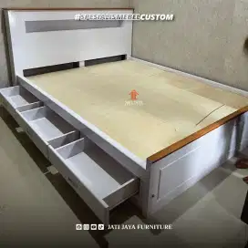 Dipan laci / Tempat tidur laci / Dipan laci minimalis / Dipan custom