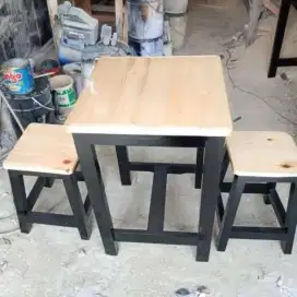 Meja bangku minimalist kayu jati