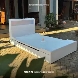 Dipan putih minimalis / Dipan laci custom / Mebel custom